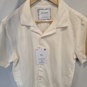 Denim & Flower NWT Ivory Textured Button Down Shirt
